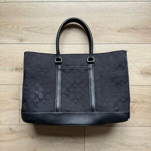 Vintage Coach Black Signature Jacquard Shoulder Bag (2011)